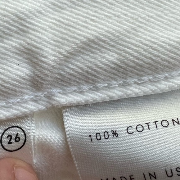 GRLFRND Tatum Button Fly Mid Rise Raw Hem White Denim Ankle Jeans- Size 26 - Picture 14 of 16